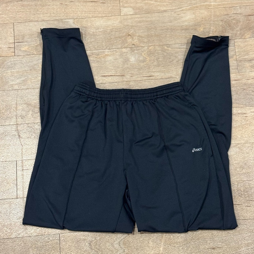 Asics Black DriFit Jogger sweatpants Zipper Bottoms Size Small